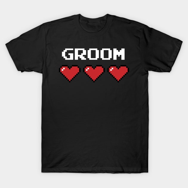 Groom Pixel Heart T-Shirt by fishbiscuit